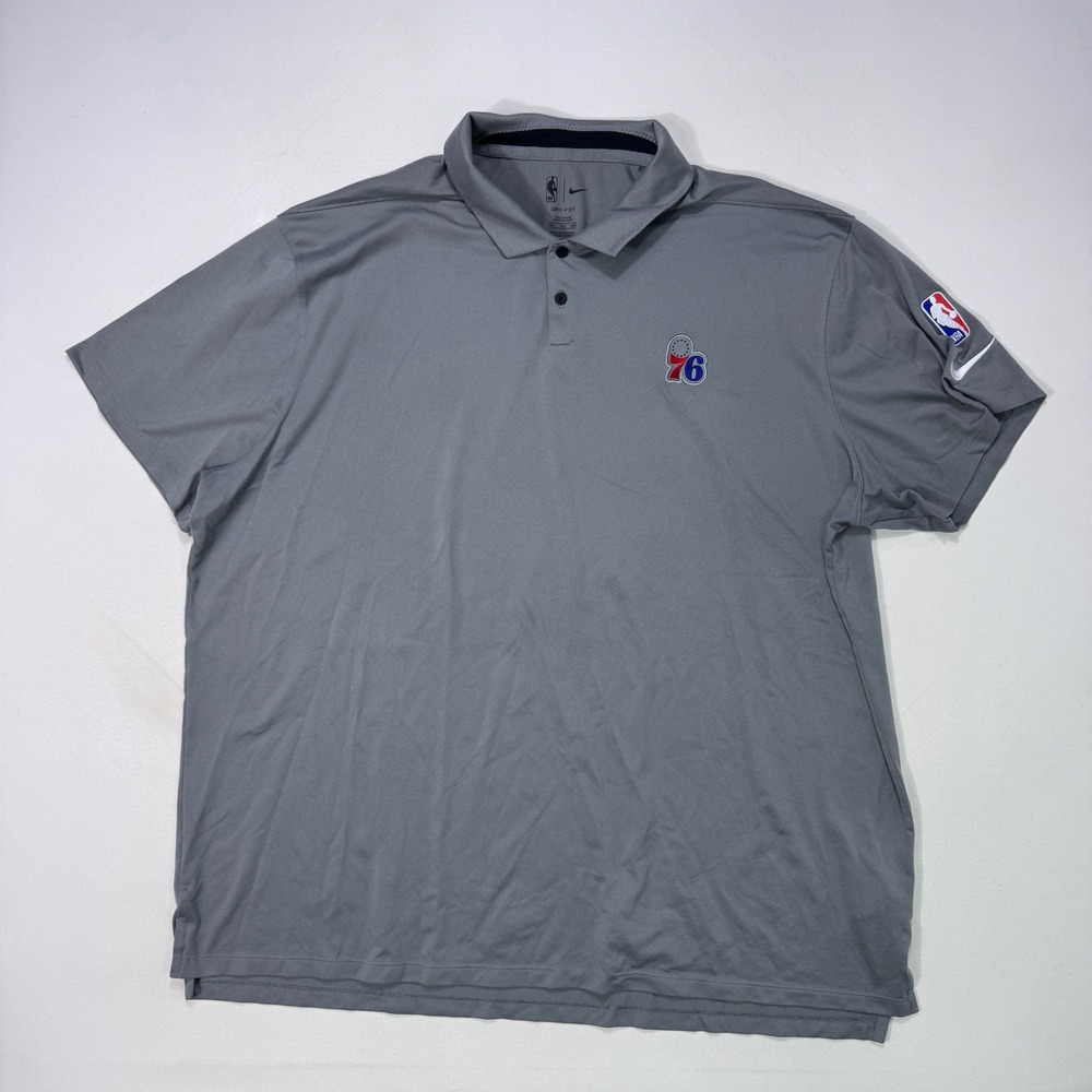Nike Philadelphia 76ers NBA Dri-FIT Polo Shirt Mens 3XLT Tall Gray Basketball